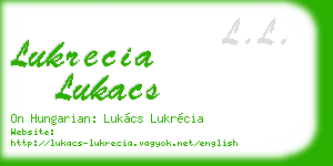 lukrecia lukacs business card