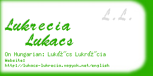 lukrecia lukacs business card